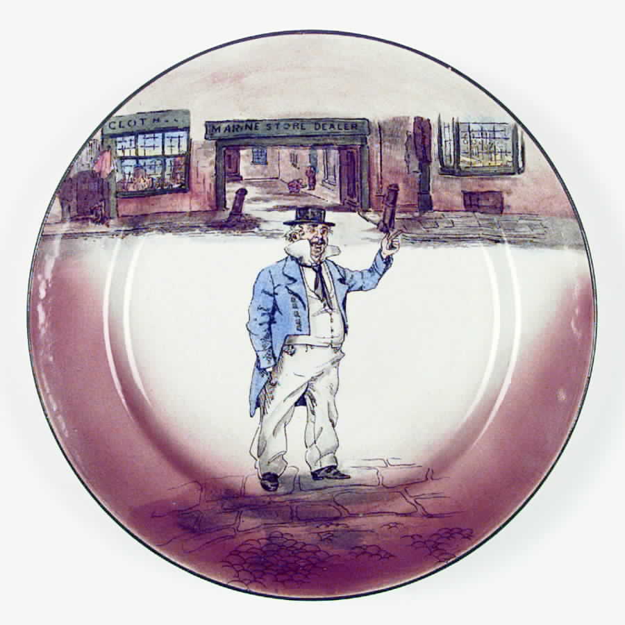 Dickens (Black Trim) Dinner Plate by Royal Doulton-1