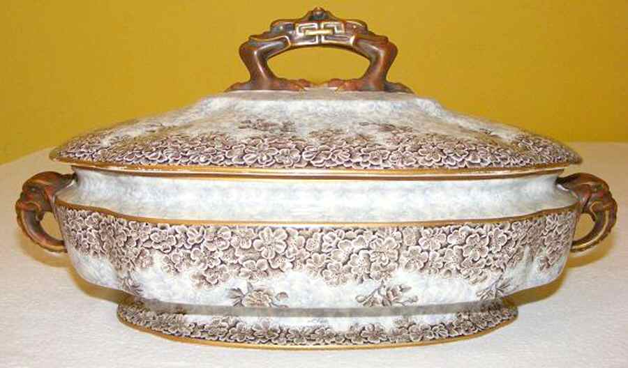 W2279 Brown Oval Covered Vegetable by Royal Worcester-1