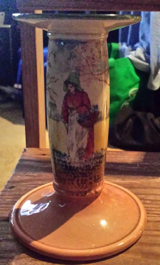 Bluebell Gatherers 8" Tall Candlestick by Royal Doulton-1