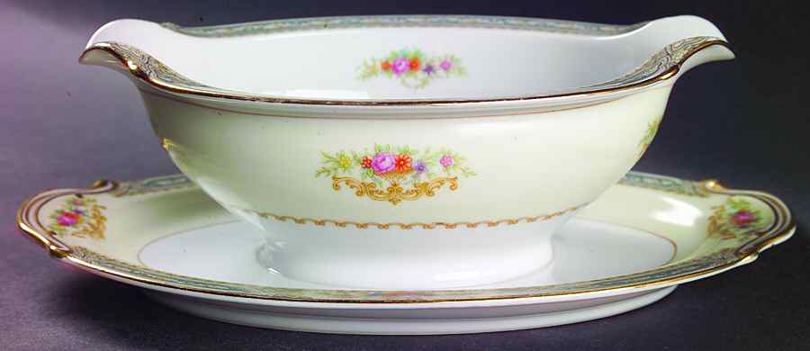 Annette Gravy Boat with Attached Underplate by Rose (Japan)-1