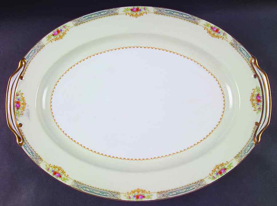 Annette 16" Oval Serving Platter by Rose (Japan)-1