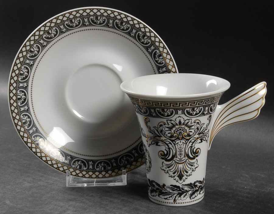Marqueterie Flat Cup & Saucer Set by Rosenthal - Continental-1