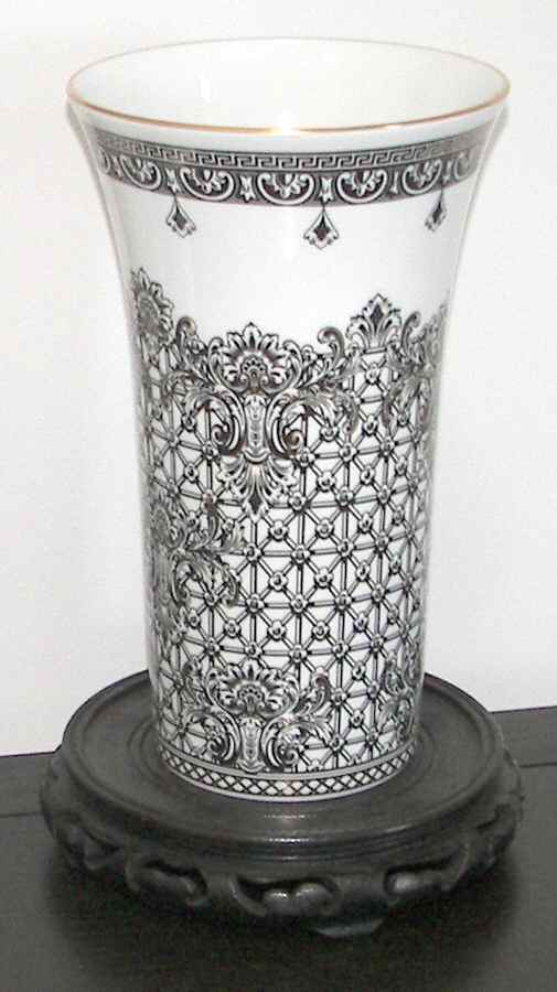 Marqueterie 10" Vase by Rosenthal - Continental-1