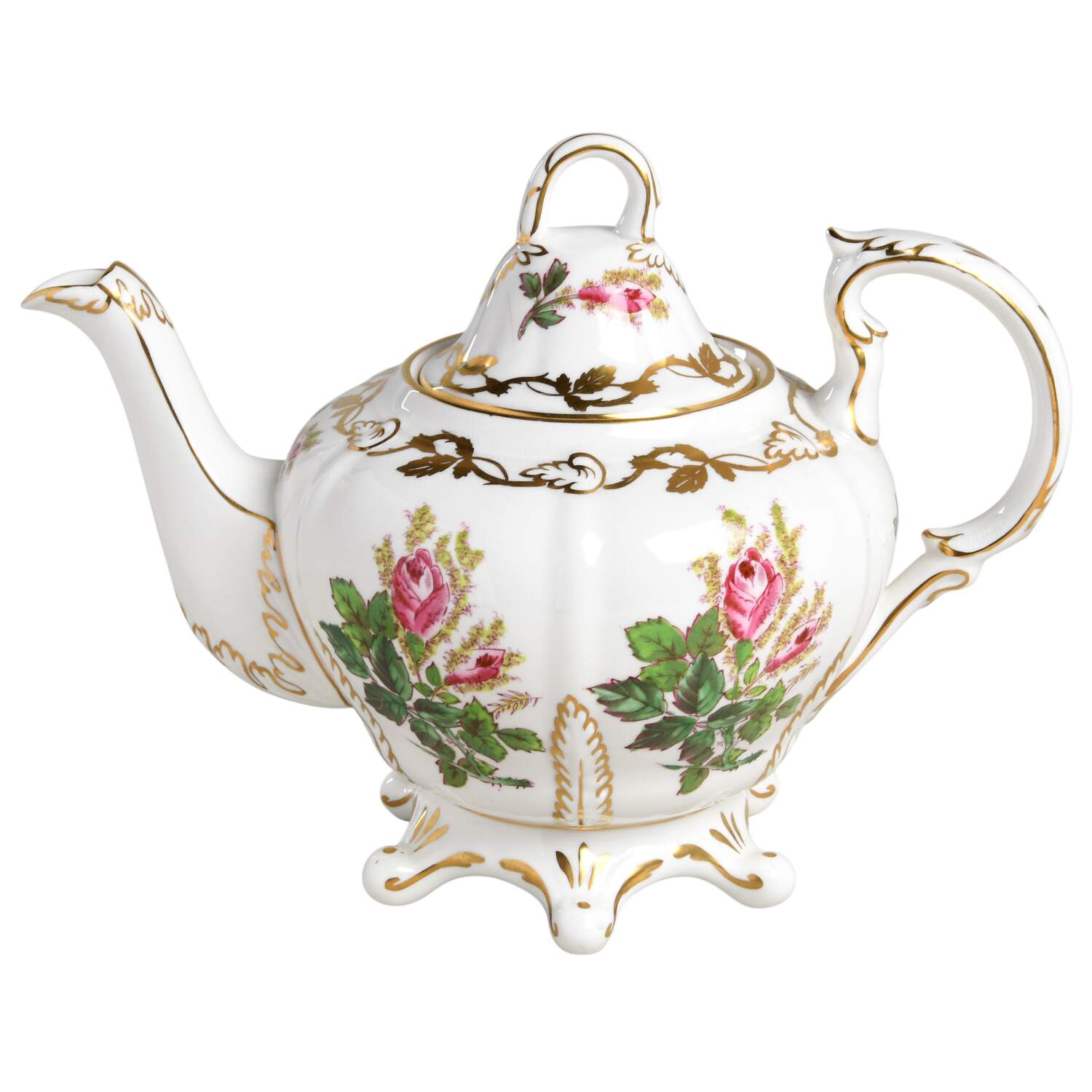 Moss Rose Teapot & Lid by Royal Chelsea-1