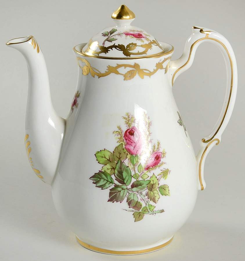 Moss Rose Mini Coffee Pot & Lid by Royal Chelsea-1