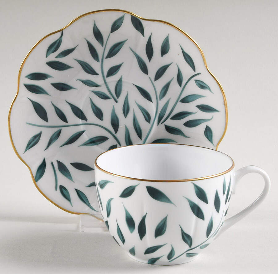 Olivier Vert Flat Cup & Saucer Set by Royal Limoges-1