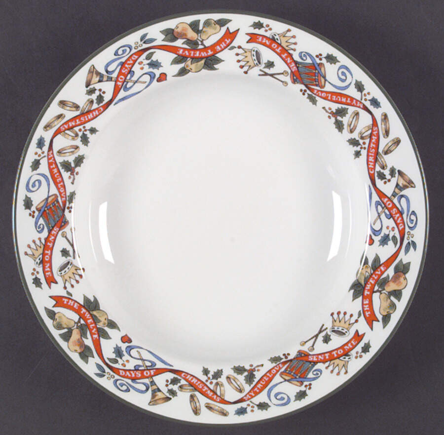 Twelve Days of Christmas Large Rim Soup Bowl by Royal Worcester-1