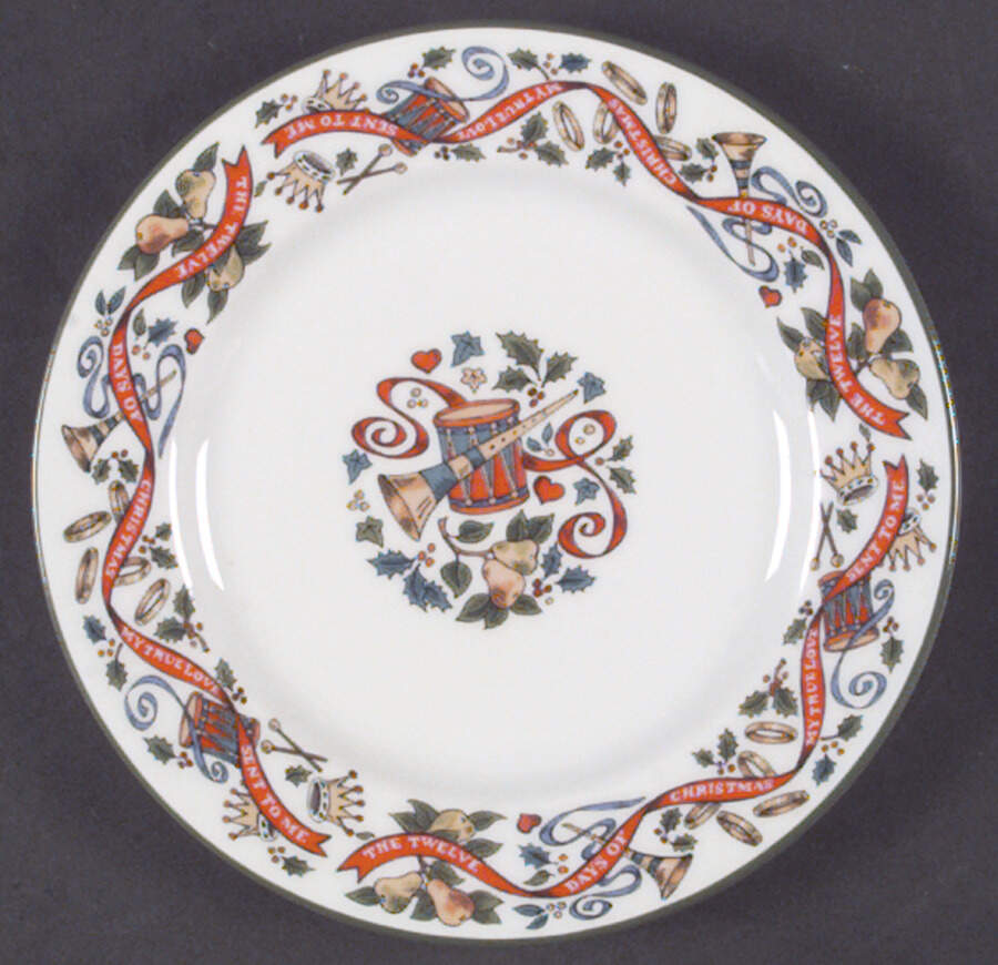 Twelve Days of Christmas Bread & Butter Plate by Royal Worcester-1