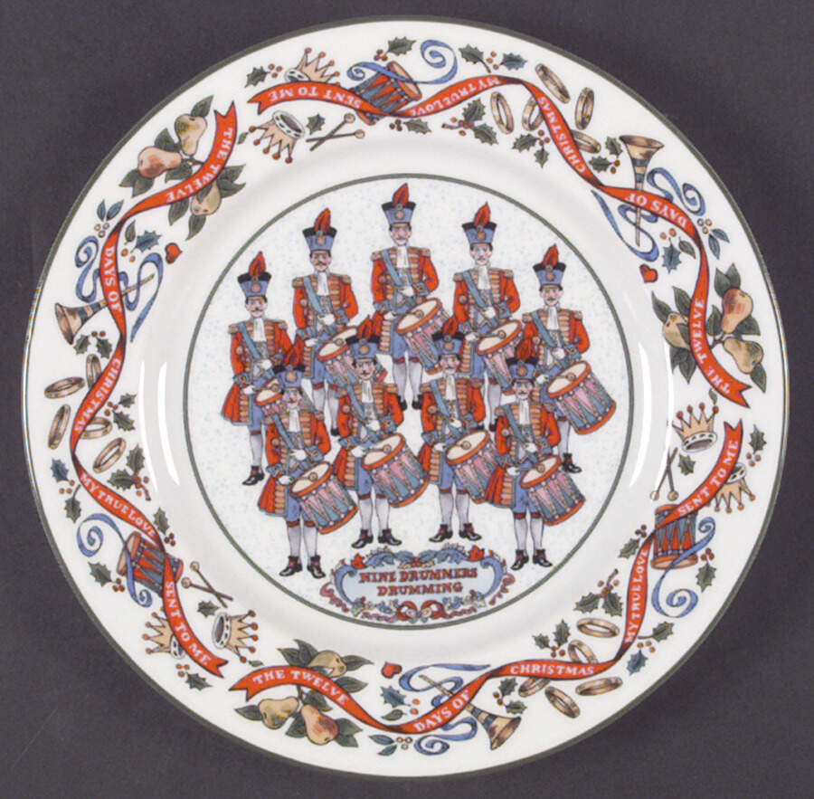 Twelve Days of Christmas Salad Plate by Royal Worcester-1