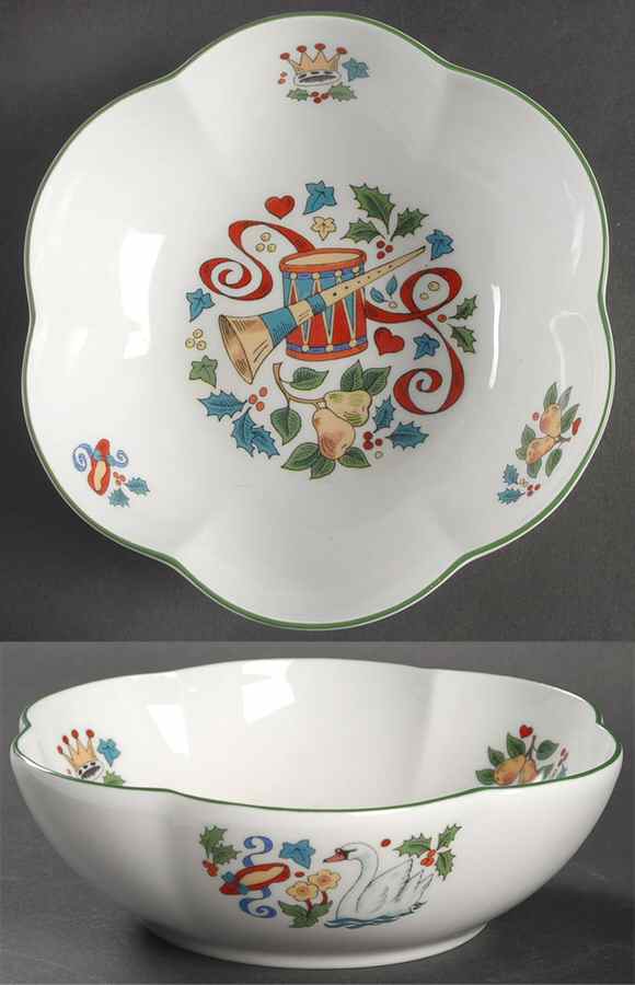 Twelve Days of Christmas 6" Round Scalloped Dish by Royal Worcester-1