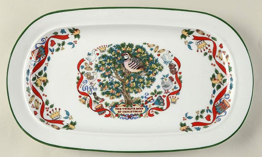 Twelve Days of Christmas Large Sandwich Tray by Royal Worcester-1