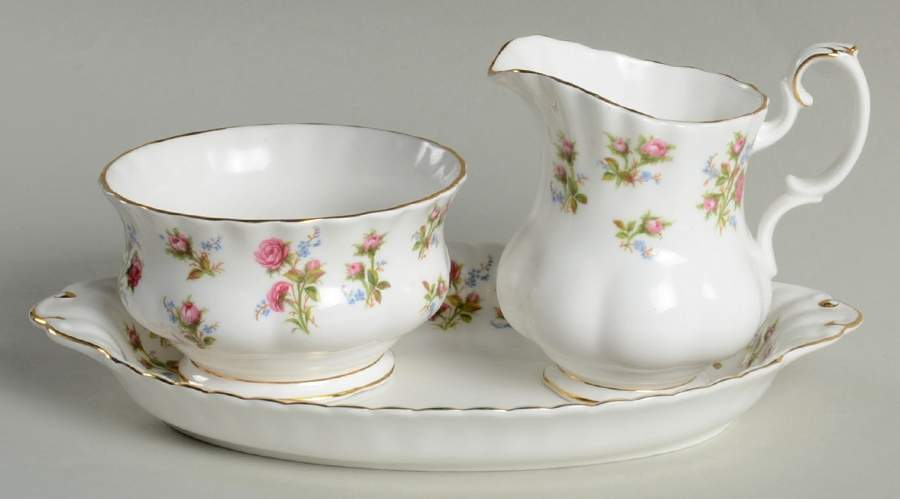 Winsome Mini Creamer&Open Sugar w/Tray (CRM+SUOM1+CSTMT2) by Royal Albert-1