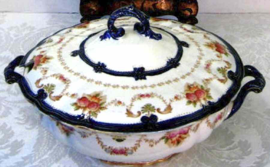 Louvre Round Covered Vegetable by Ridgway (Ridgways)-1