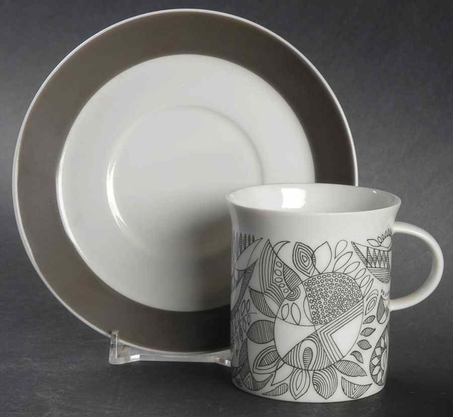 Zehlendorf Flat Demitasse Cup & Saucer Set by Rosenthal - Continental-1