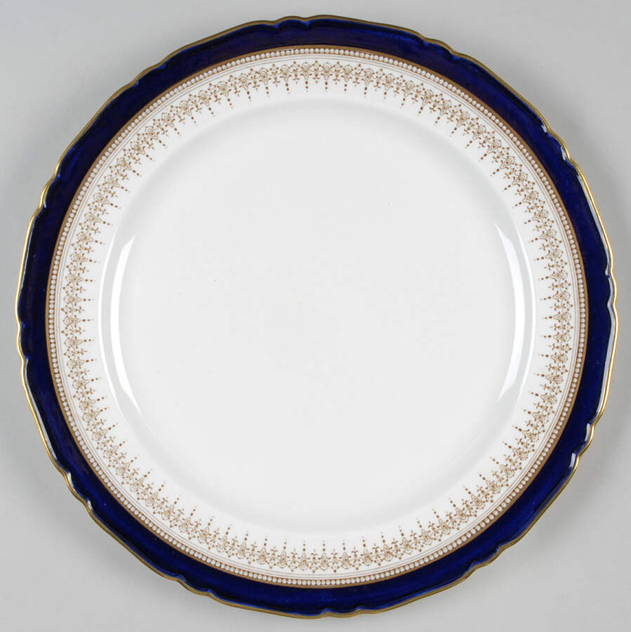 Regency Cobalt Blue (Cream Background) 12" Chop Plate (Round Platter) by Royal Worcester-1