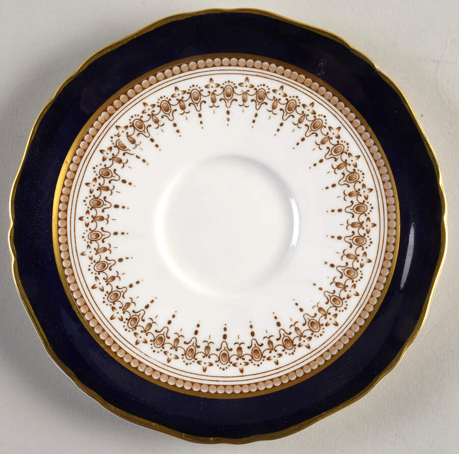 Regency Cobalt Blue (Cream Background) Saucer by Royal Worcester-1