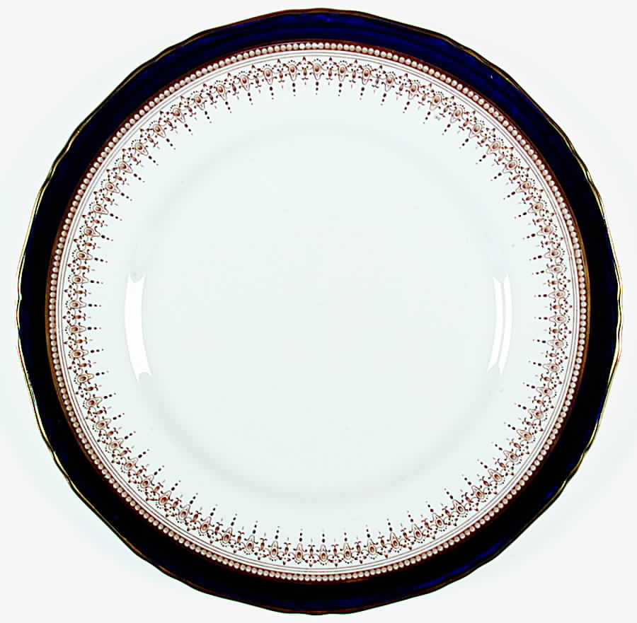 Regency Cobalt Blue (Cream Background) Dinner Plate by Royal Worcester-1