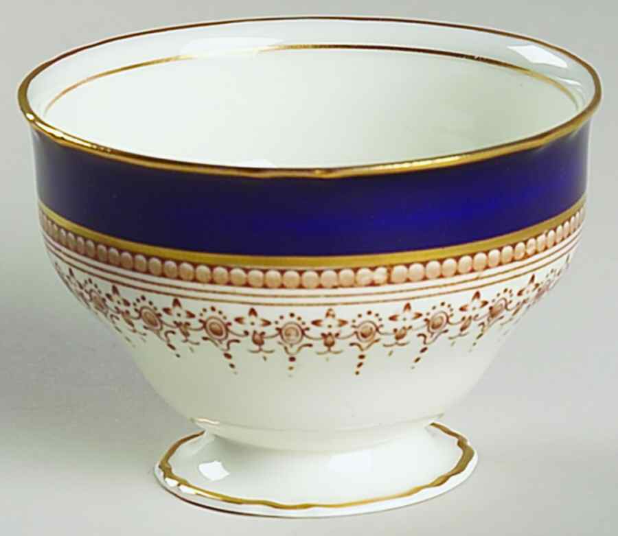 Regency Cobalt Blue (Cream Background) Open Sugar Bowl by Royal Worcester-1