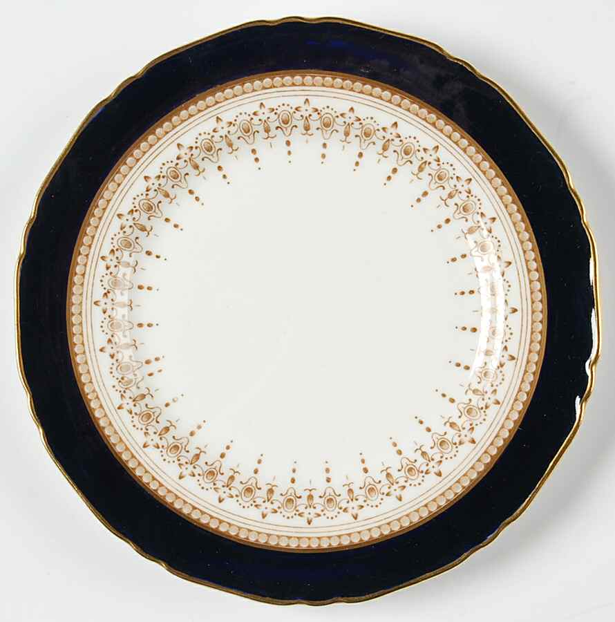 Regency Cobalt Blue (Cream Background) Bread & Butter Plate by Royal Worcester-1