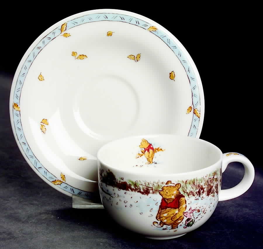 Classic Pooh Flat Cup & Saucer Set by Royal Doulton-1