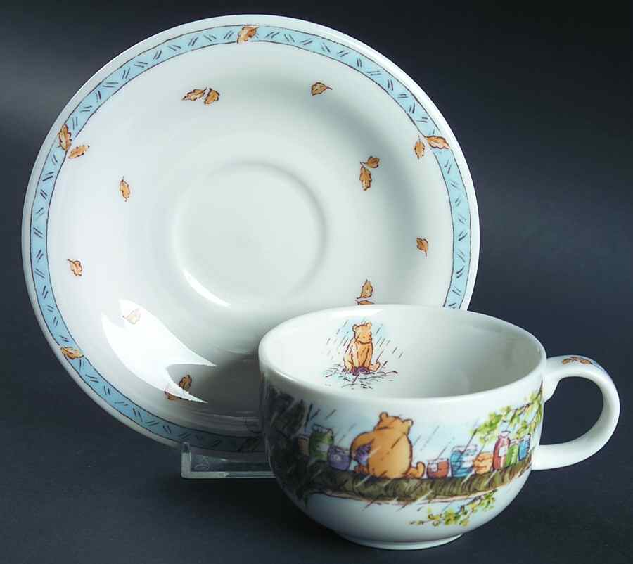 Classic Pooh Flat Cup & Saucer Set by Royal Doulton-1