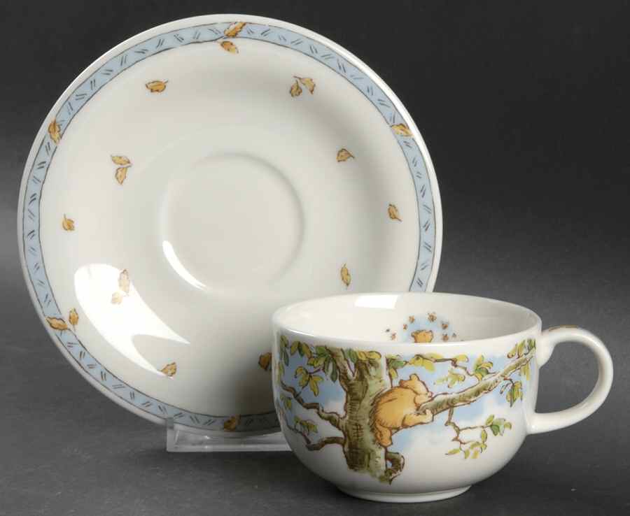 Classic Pooh Flat Cup & Saucer Set by Royal Doulton-1