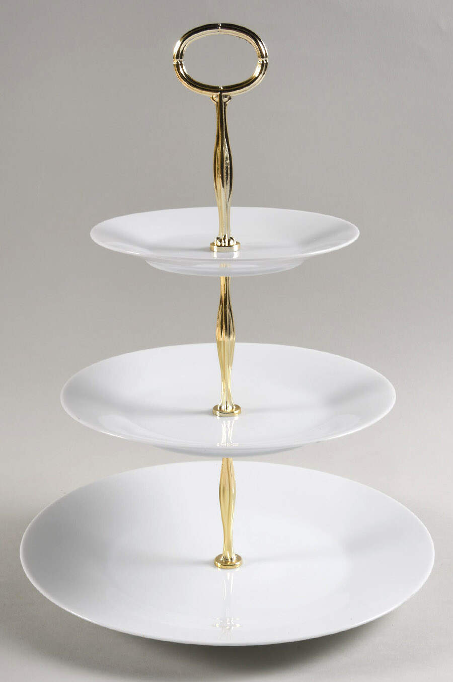 Swedish Grace Snow (White) 13 7/8"-14 1/4" 3-Tiered Serving Tray(DP,SP,BB) HC by Rorstrand-1