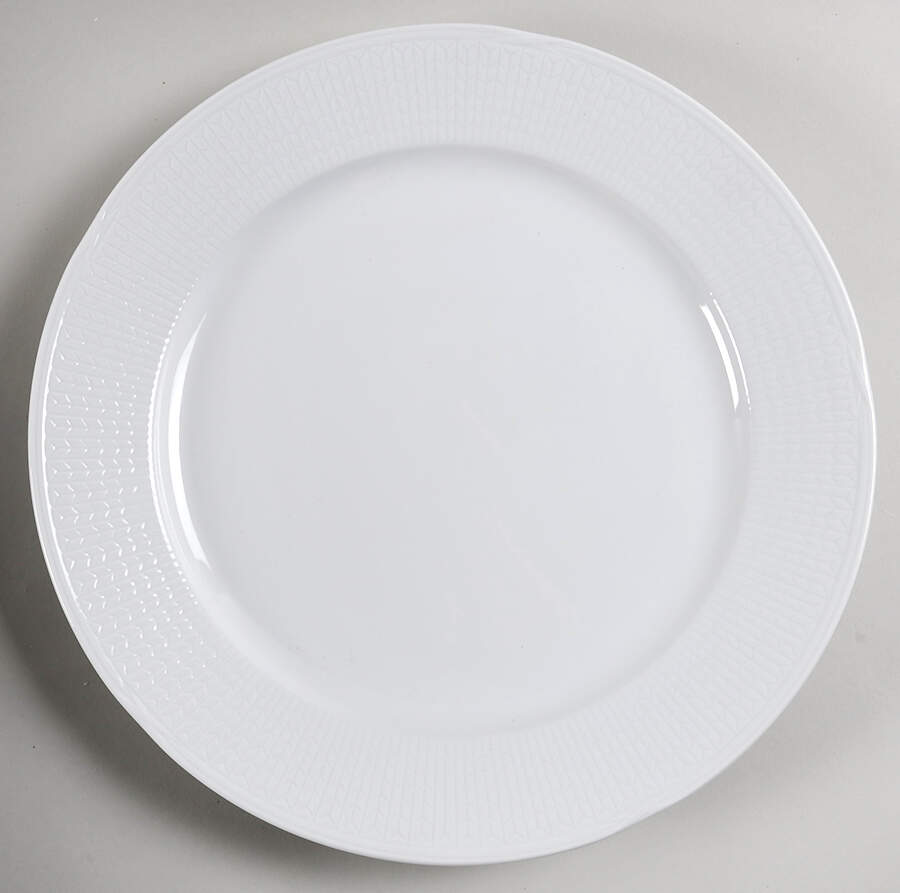 Swedish Grace Snow (White) 13" Chop Plate (Round Platter) by Rorstrand-1