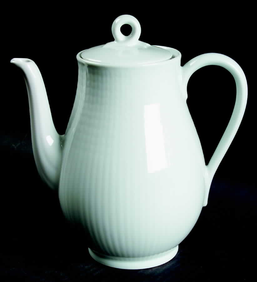 Swedish Grace Snow (White) Coffee Pot & Lid by Rorstrand-1