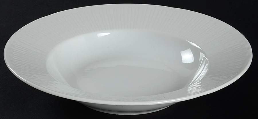 Swedish Grace Snow (White) Rim Soup Bowl by Rorstrand-1