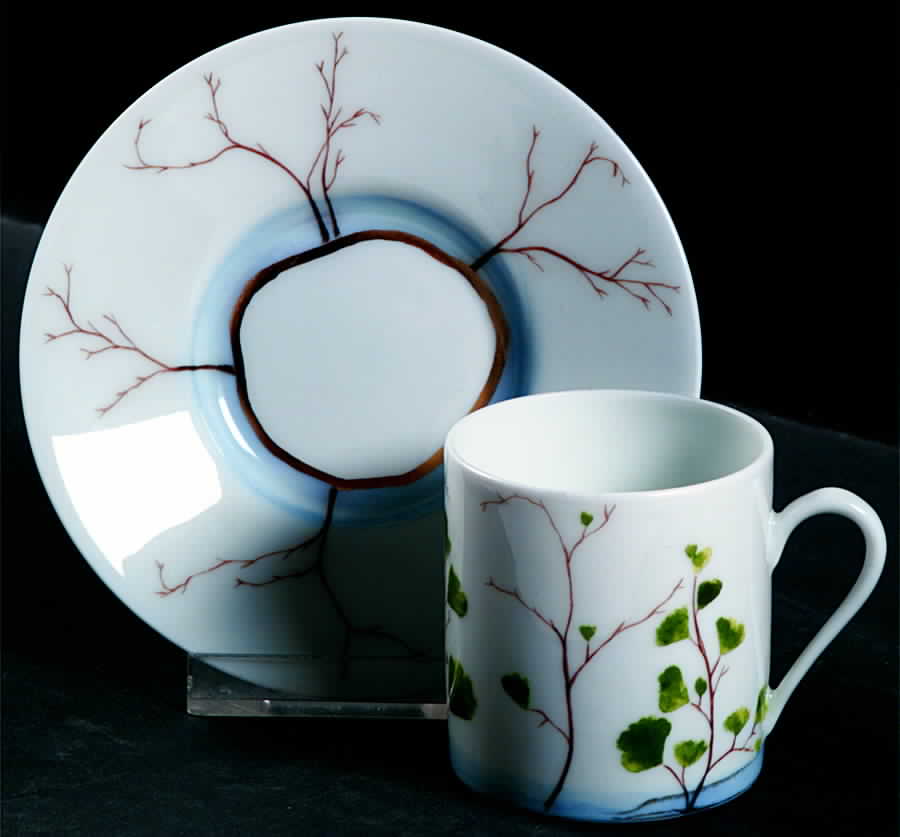 Verdures Flat Demitasse Cup & Saucer Set by Raynaud-1