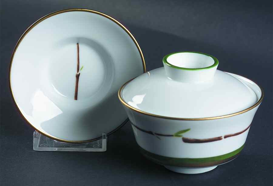 Verdures Asian Flat Cup & Saucer Set with Lid by Raynaud-1