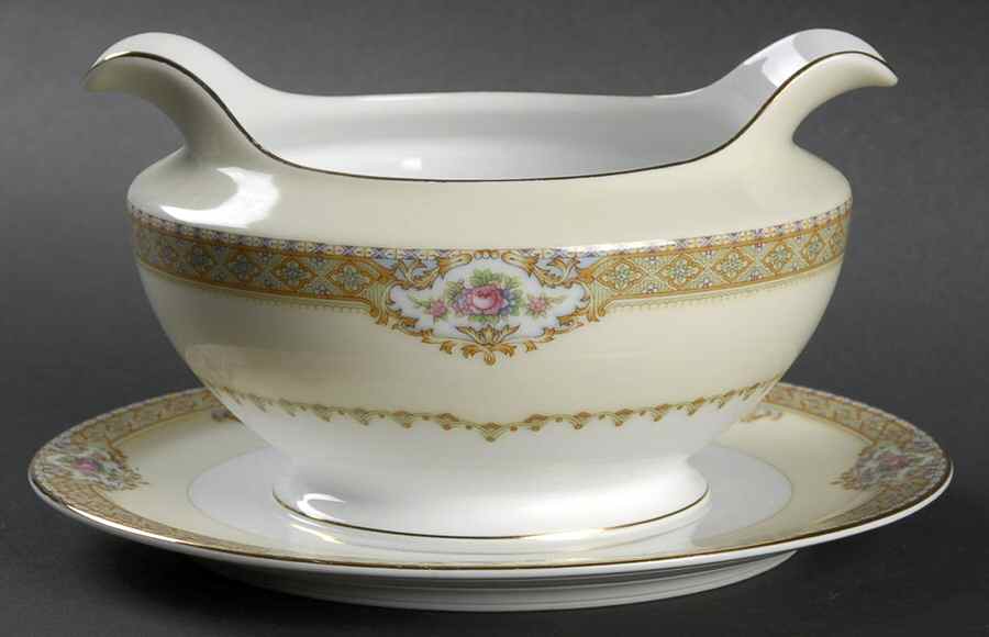 Akron Gravy Boat with Attached Underplate by Royal Embassy-1