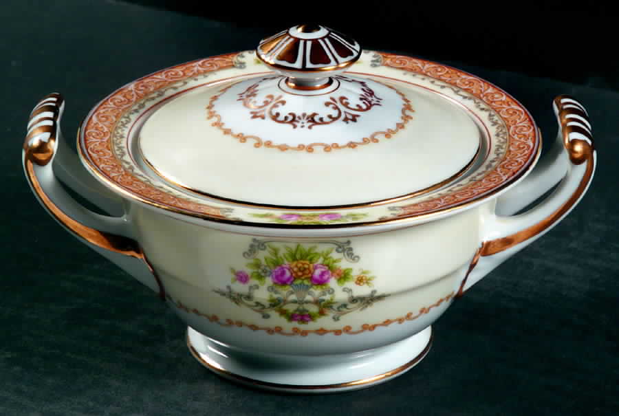 RO16 Sugar Bowl & Lid by Rose (Japan)-1