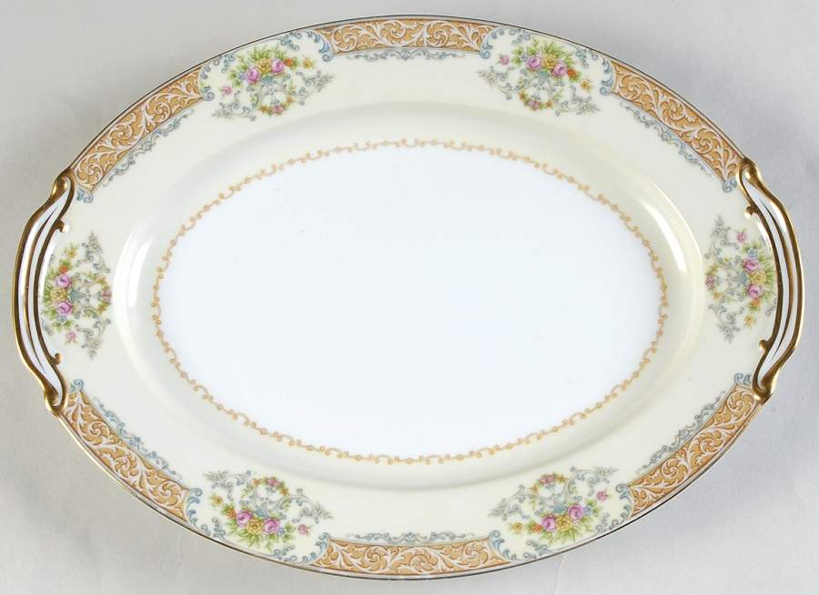 RO16 12" Oval Serving Platter by Rose (Japan)-1
