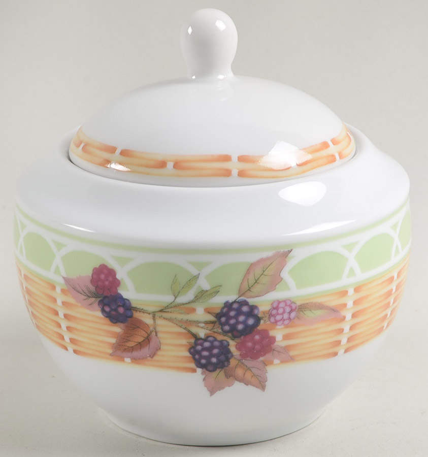 Evesham Orchard Sugar Bowl & Lid by Royal Worcester-1