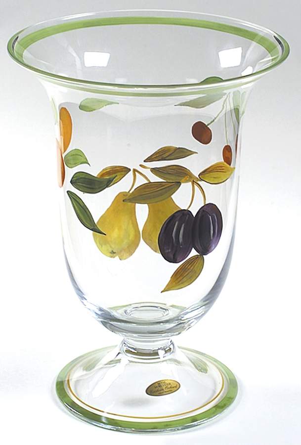Evesham Orchard 9" Glassware Pedestal Hurricane by Royal Worcester-1