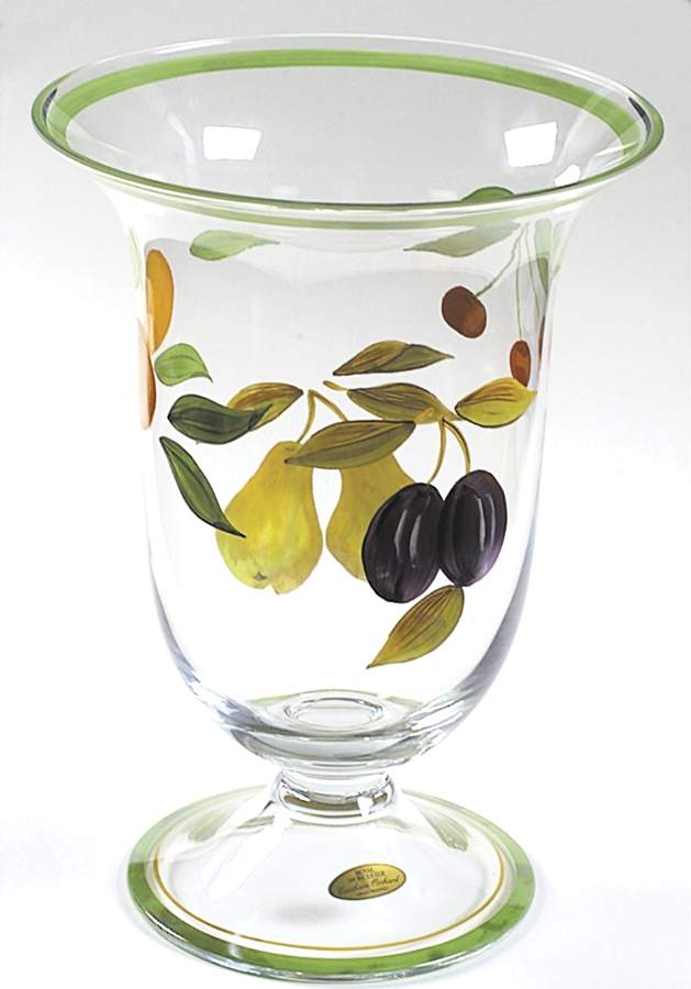 Evesham Orchard 13" Glassware Pedestal Hurricane by Royal Worcester-1
