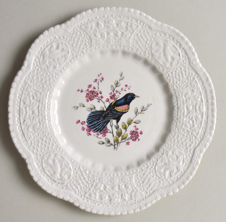 Aviary Dessert/Pie Plate by Royal Cauldon-1
