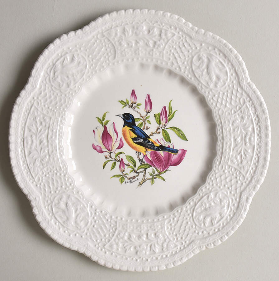 Aviary Dessert/Pie Plate by Royal Cauldon-1