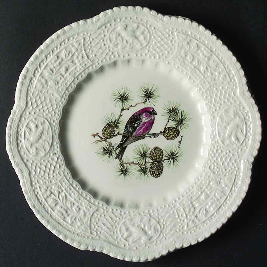 Aviary Dessert/Pie Plate by Royal Cauldon-1