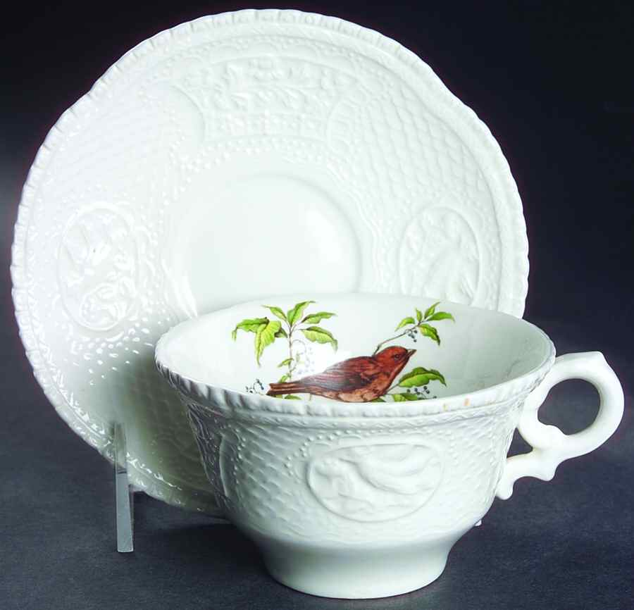 Aviary Flat Cup & Saucer Set by Royal Cauldon-1