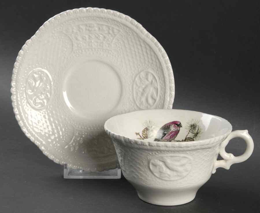 Aviary Flat Cup & Saucer Set by Royal Cauldon-1