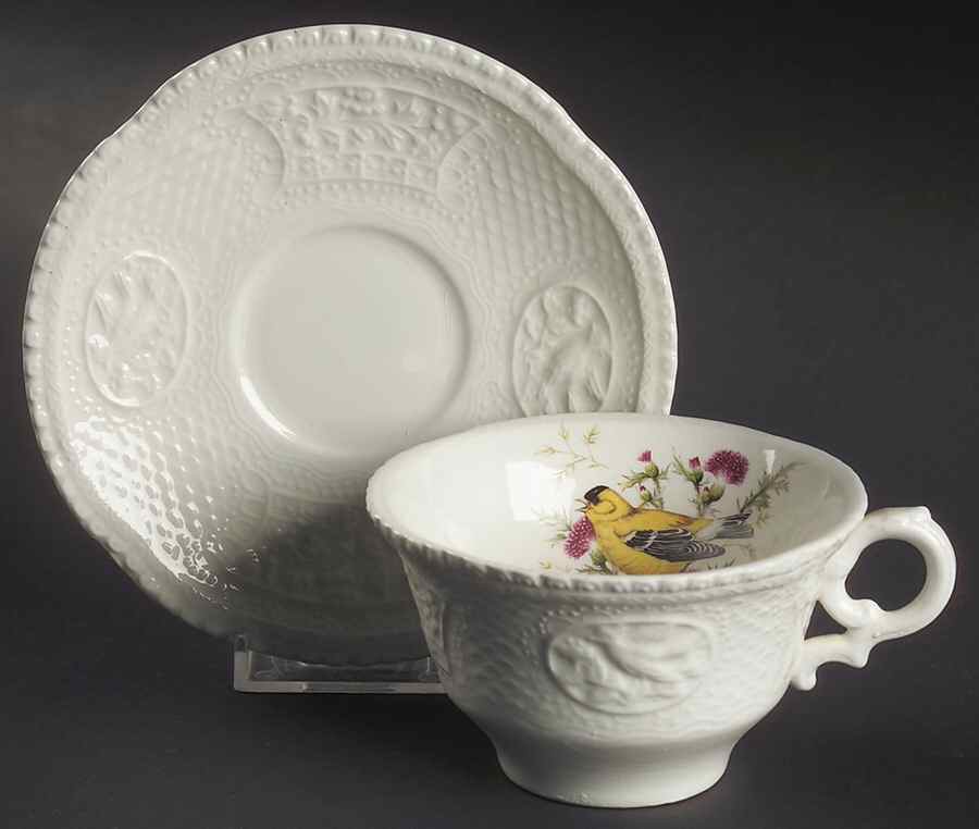 Aviary Flat Cup & Saucer Set by Royal Cauldon-1