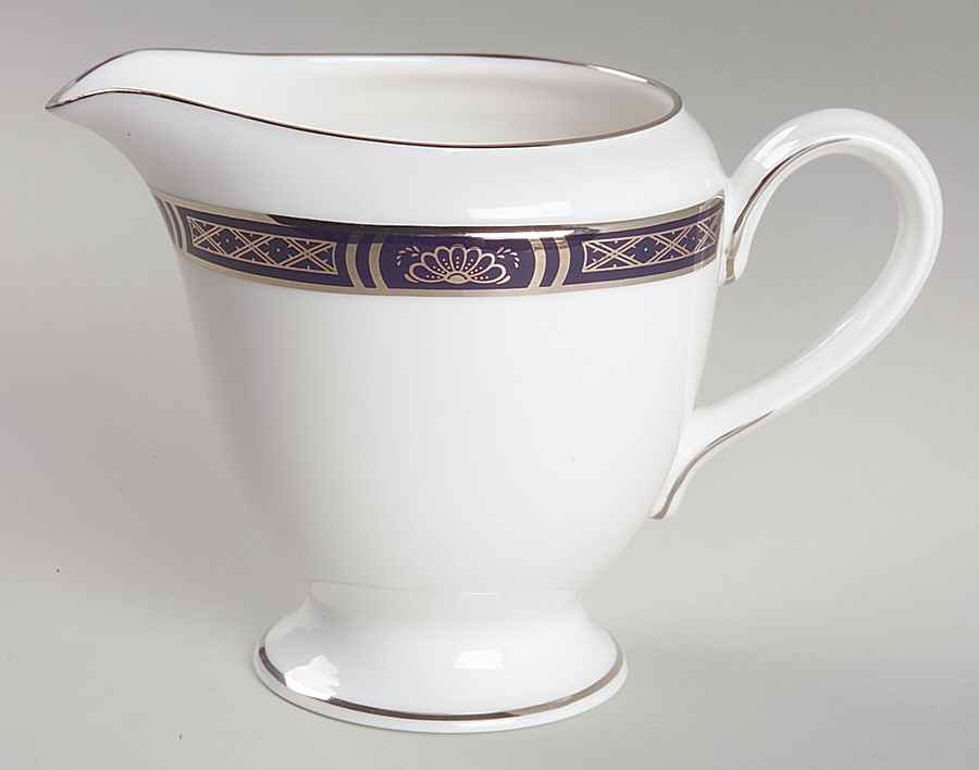 Mountbatten Cobalt Blue (Platinum Trim) Creamer by Royal Worcester-1