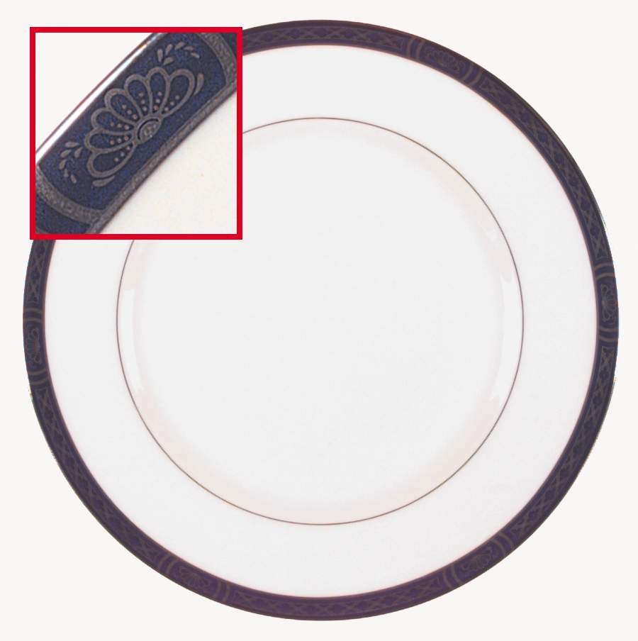 Mountbatten Cobalt Blue (Platinum Trim) Dinner Plate by Royal Worcester-1