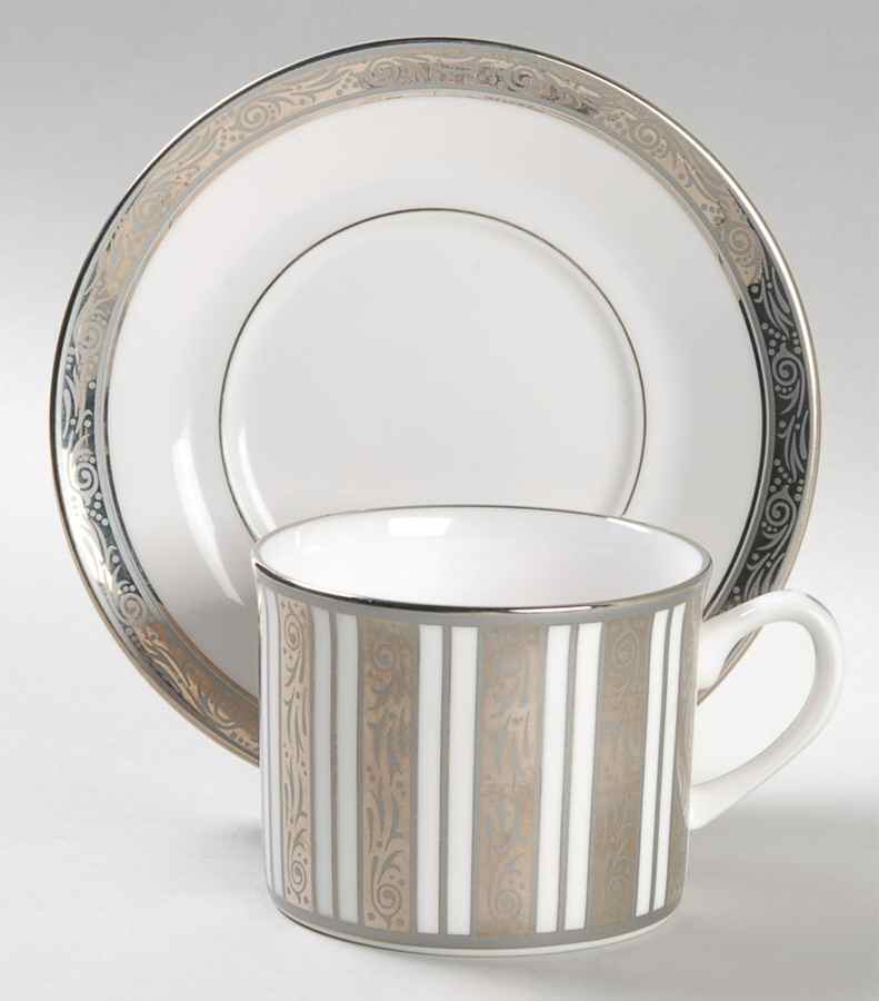 Davenham Platinum Footed Cup & Saucer Set by Royal Worcester-1