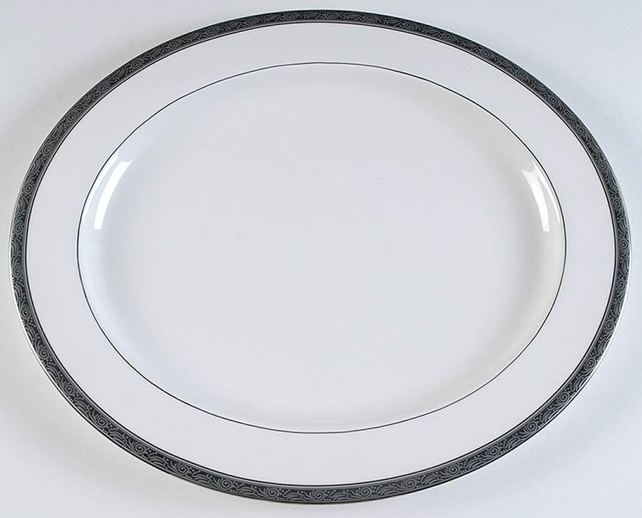 Davenham Platinum 15" Oval Serving Platter by Royal Worcester-1