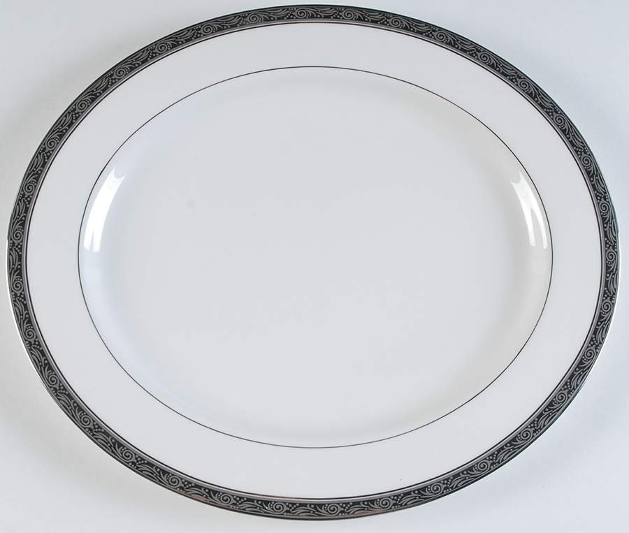 Davenham Platinum 13" Oval Serving Platter by Royal Worcester-1