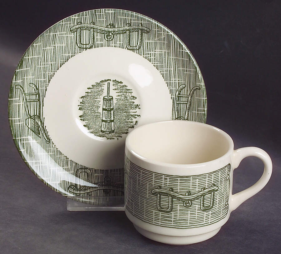 RYL112 Flat Cup & Saucer Set by Royal (USA)-1